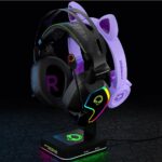 This RGB Command Station easily organizes your gaming and work headphones