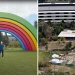 Apple Park rainbow arches gone, but reportedly being rebuilt